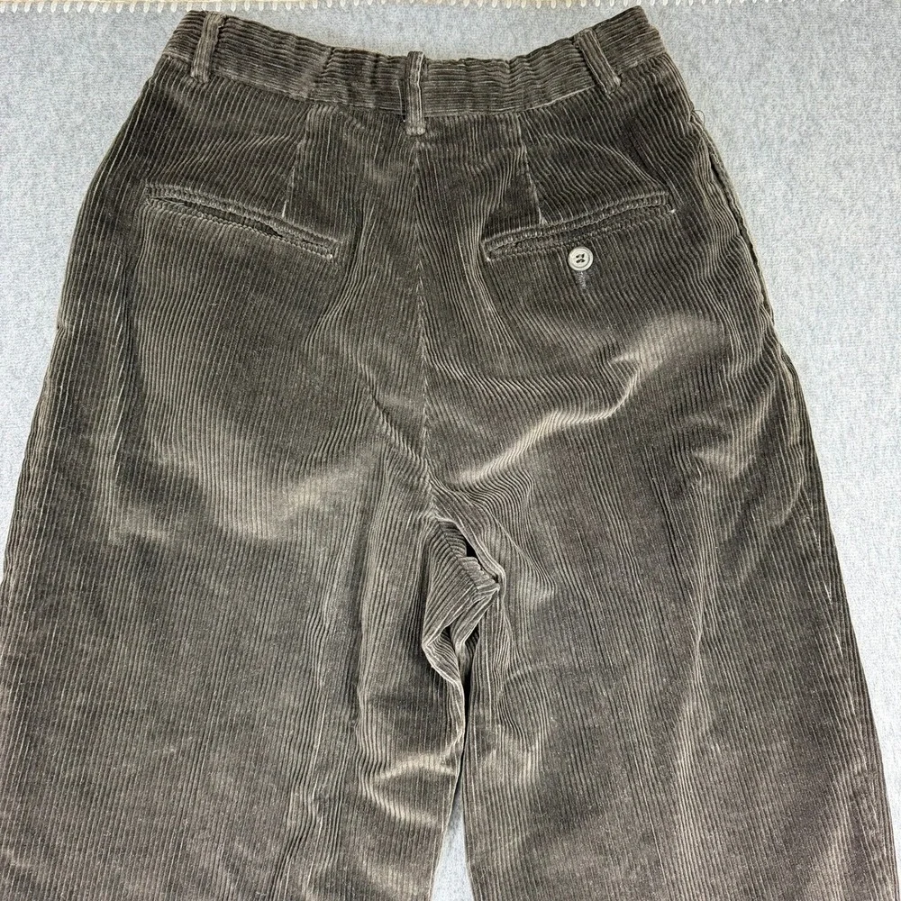 Ralph Lauren Kids Size 6 Brown Corduroy Pleated Cuffed Trousers Made in USA
